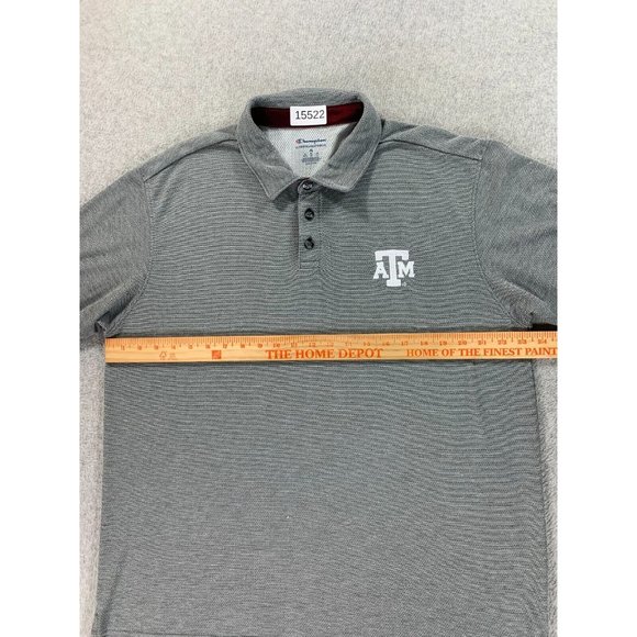 Texas A&M Aggies Champion Short Sleeve Polo Shirt (Men's XL) Gray - Picture 6 of 11